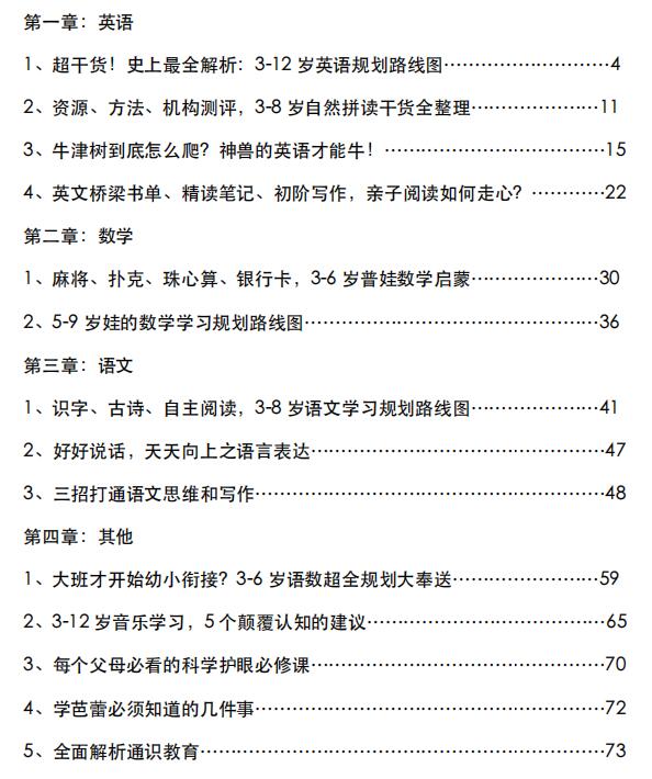 素质启蒙的目录